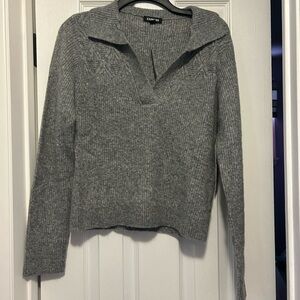 Express Gray Ribbed Women's Sweater
